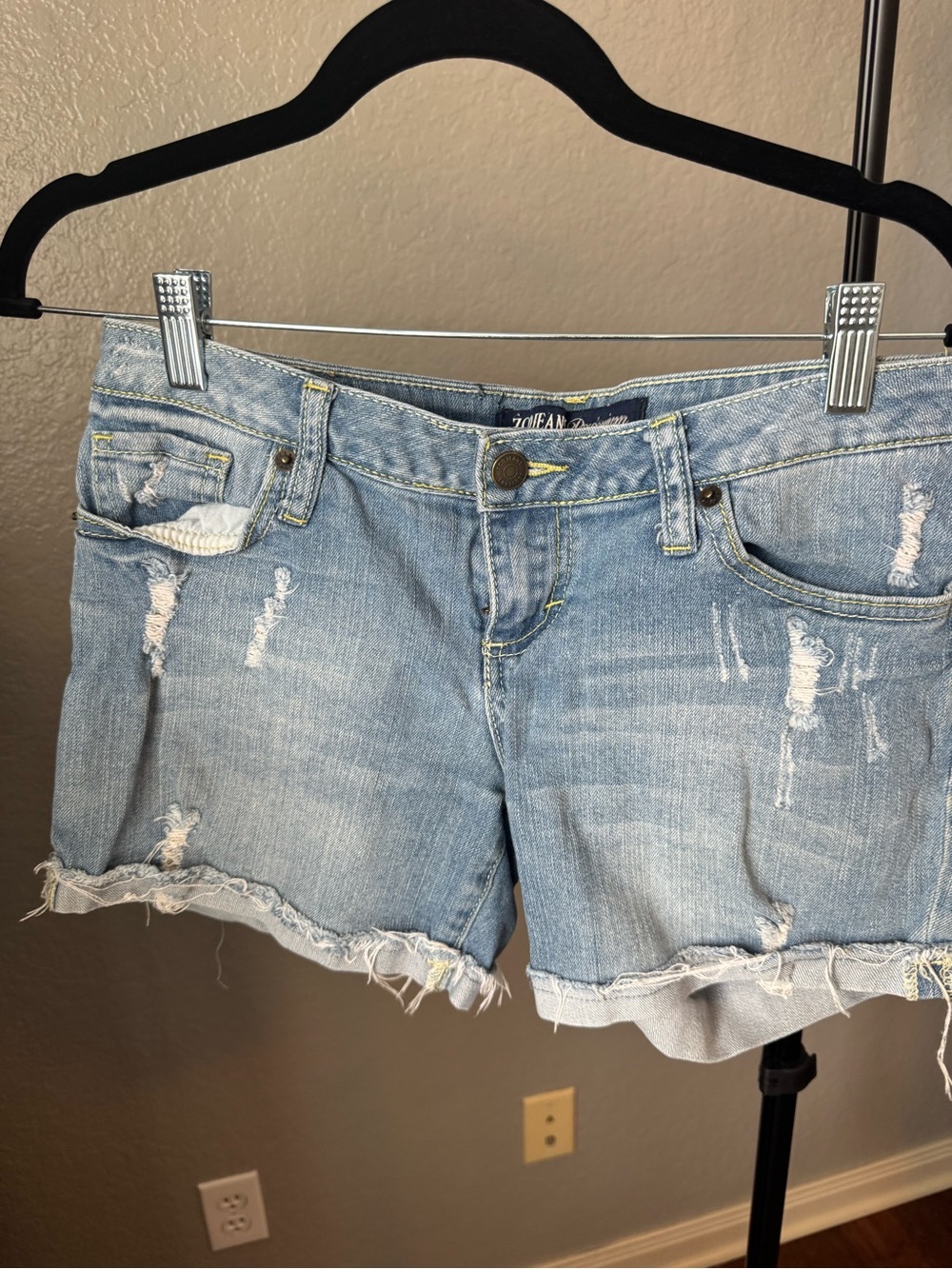 Light Blue Distressed Denim Women’s Shorts